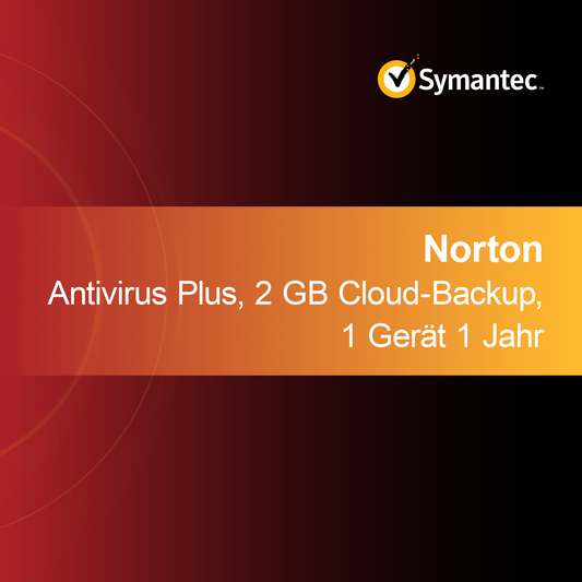 Norton Antivirus Plus, sauvegarde cloud 2 Go, 1 appareil 1 an