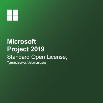 Microsoft Project 2019 Standard Licence Open, serveur terminal, licence en volume